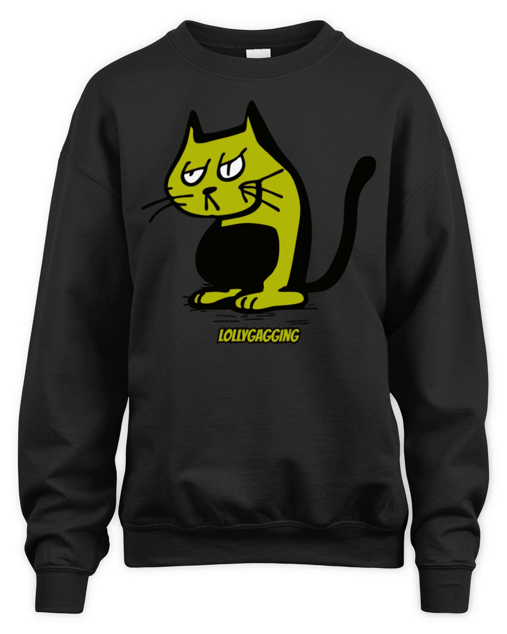 Lollygagging Vintage Cartoon Cat Unisex Premium Crewneck Sweatshirt