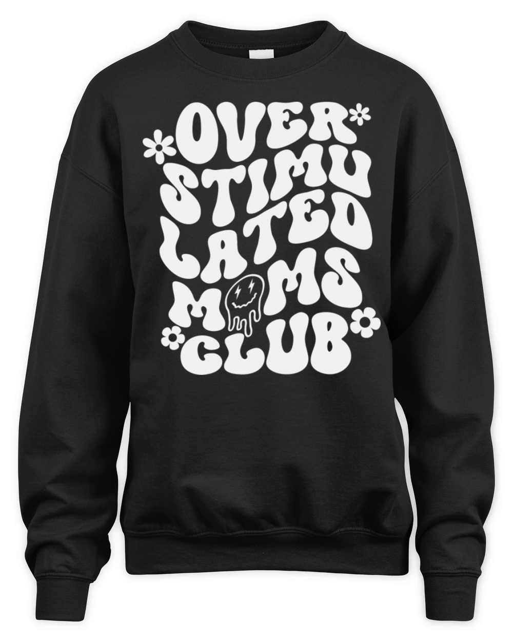 Overstimulated Moms Club Face Unisex Premium Crewneck Sweatshirt