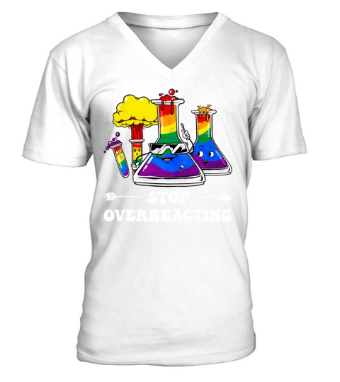 Gay Pride Rainbow Flag Science Teacher V-Neck T-shirt