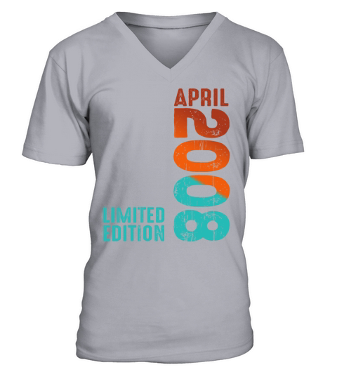 Since April 2008 Year 2008 Retro Vintage 2008 V-Neck T-shirt