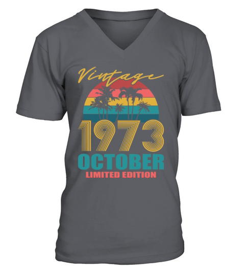 Vintage October 1973 Limited Edition V-Neck T-shirt