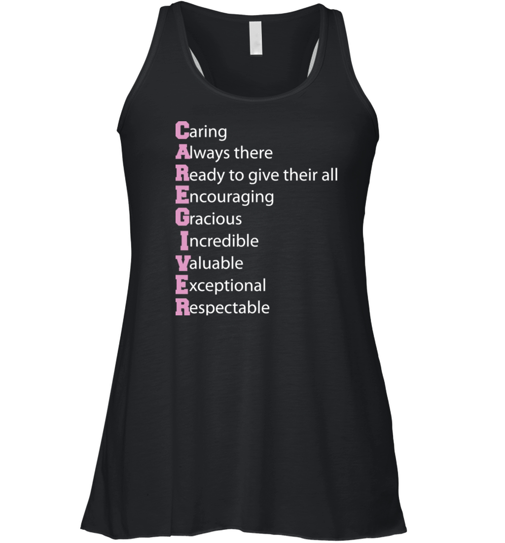 Caregiver Definition Elderly Caregiving Carer Women's Flowy Tank Top