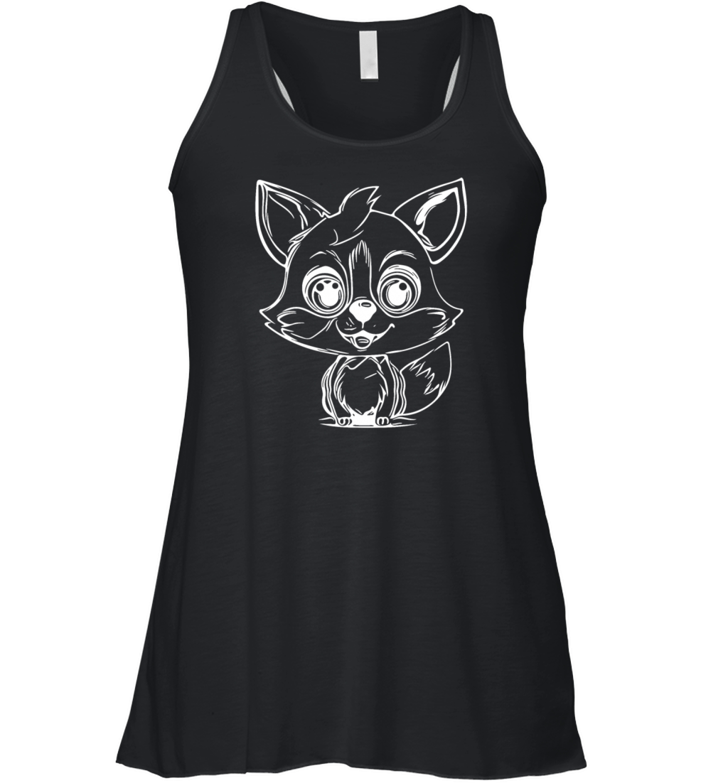 Cute Kids Fox Big Eyes Ears Portrait Women's Flowy Tank Top