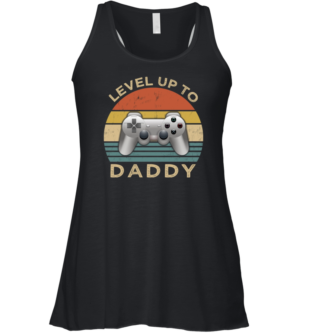 Vintage Level up to Daddy Fathers Women's Flowy Tank Top