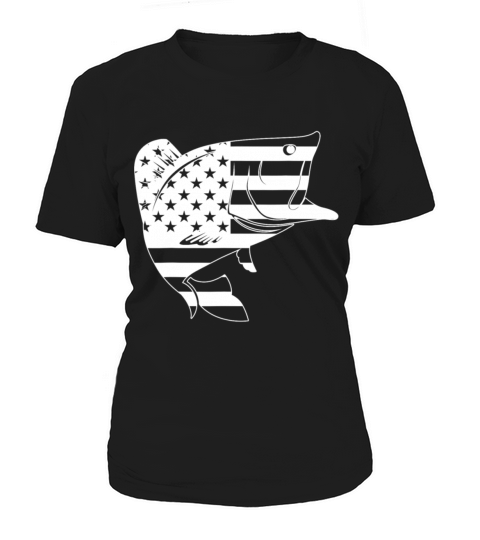 Bass Fishing American Camo USA Vintage Flag Women's T-Shirt