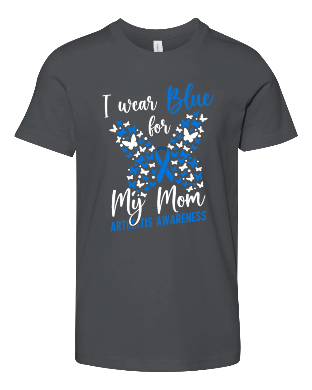 I Wear Blue For My Mom Arthritis Awareness Youth Unisex Jersey Tee