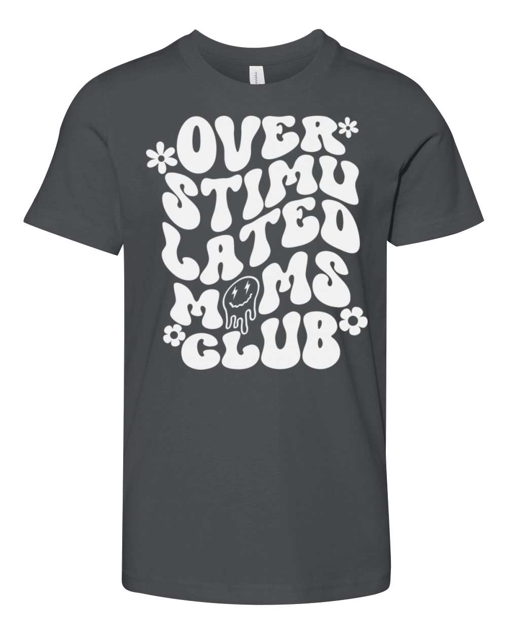 Overstimulated Moms Club Face Youth Unisex Jersey Tee