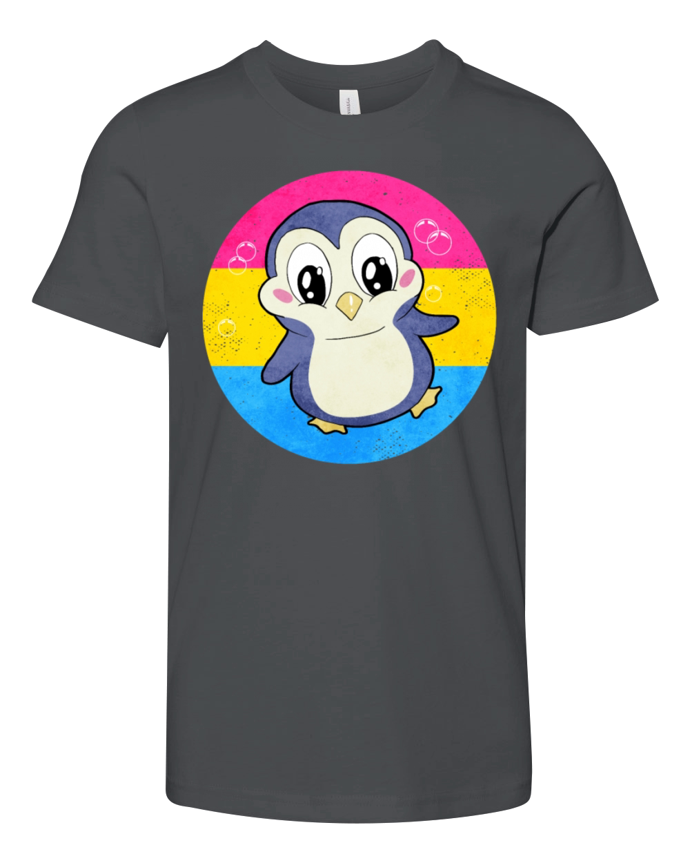 Pansexual Pride Pan Flag Penguin Sublte LGBTQ Youth Unisex Jersey Tee