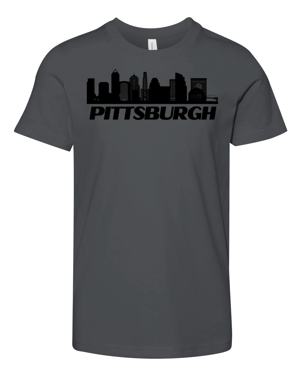 Pittsburgh Skyline White Youth Unisex Jersey Tee