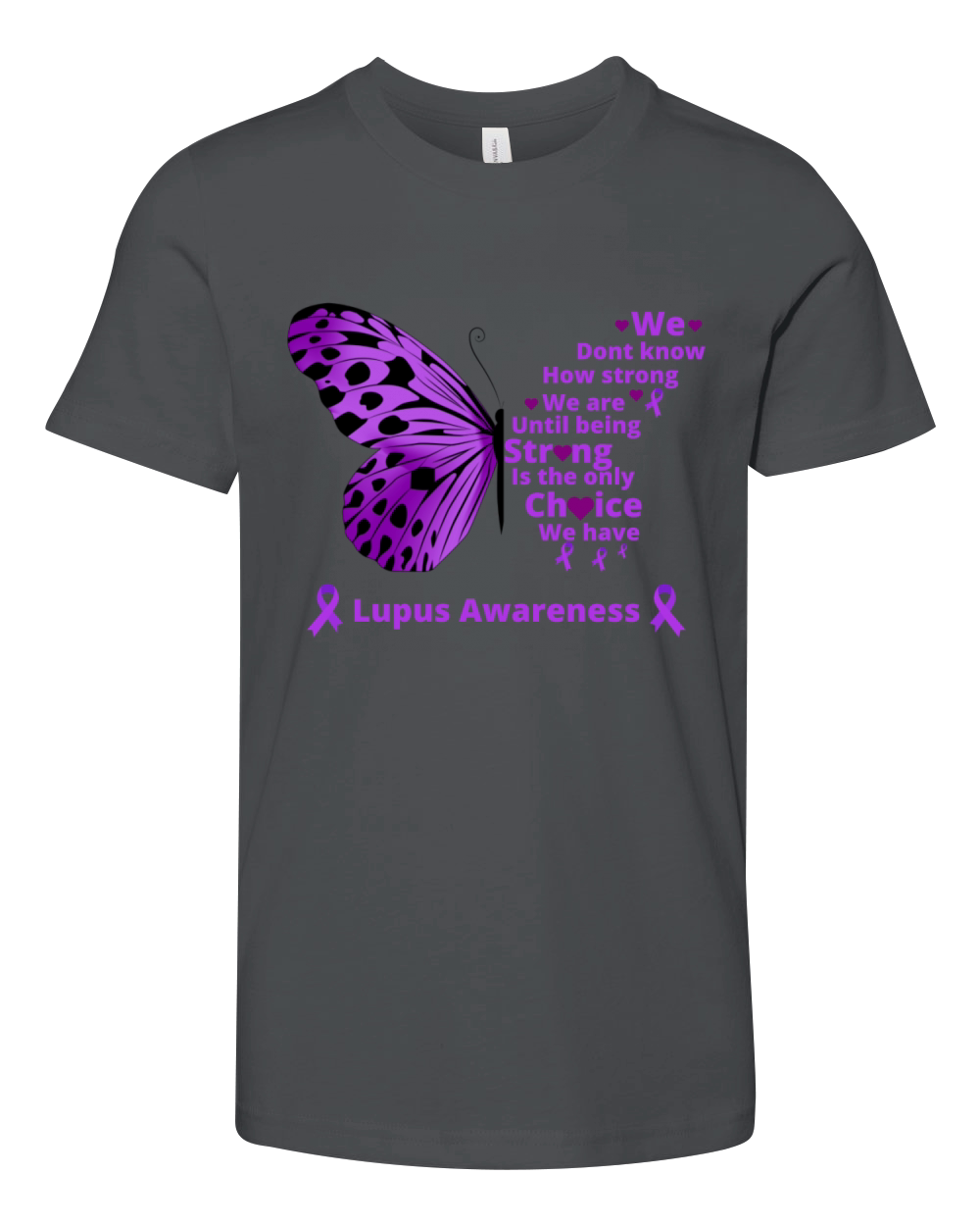 Purple butterfly lupus health support lupus Youth Unisex Jersey Tee