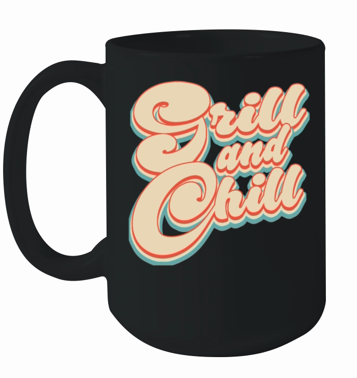 Vintage Classic Grill and Chill 4th of July Ceramic Mug