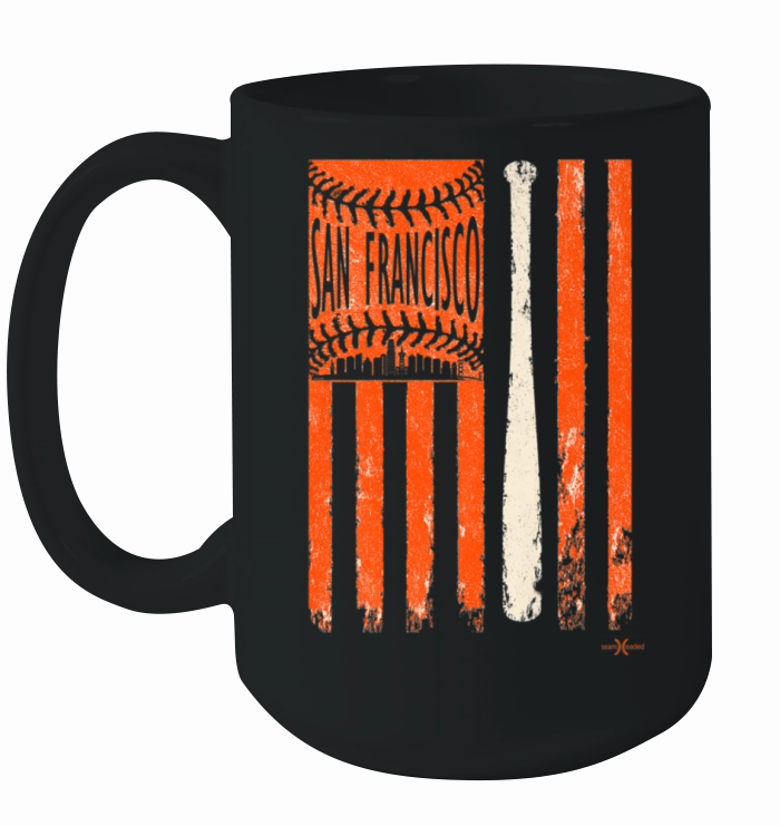 Vintage San Francisco Baseball Flag Patriotic Ceramic Mug