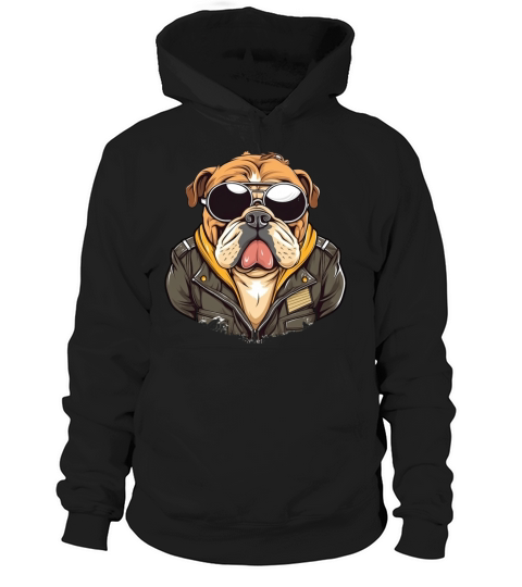 A retro and vintage theme showcasing a bulldog Hoodie Unisex
