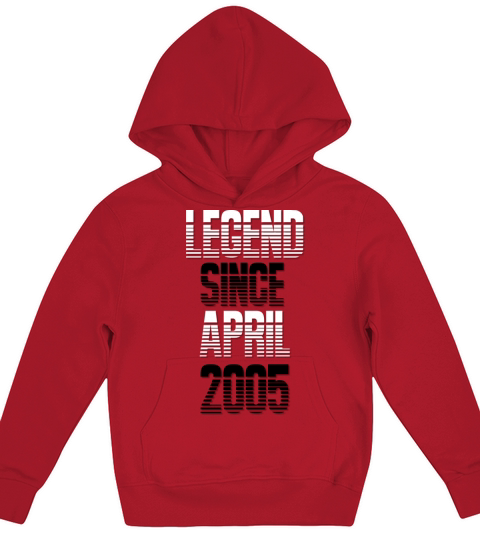 18 Year Old Legend Since April 2005 18th Birthday Kids Hoodie