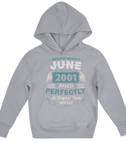 June 2001 Vintage Birthday Present Kids Hoodie