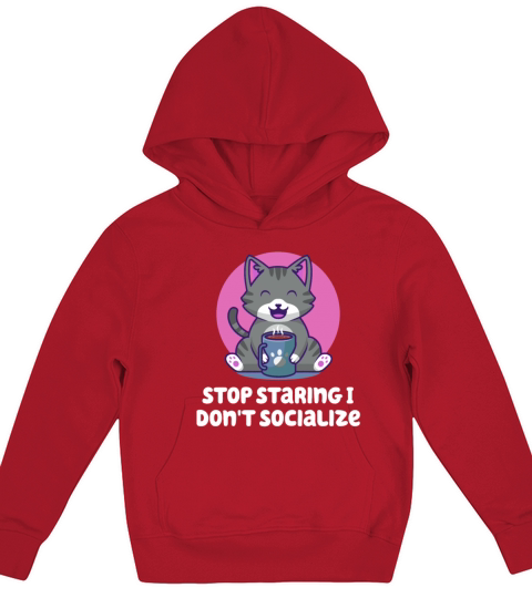 Stop Staring I Dont Socialize Nerd Introvert Weird Kids Hoodie
