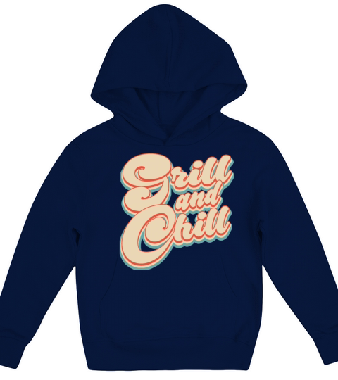 Vintage Classic Grill and Chill 4th of July Kids Hoodie
