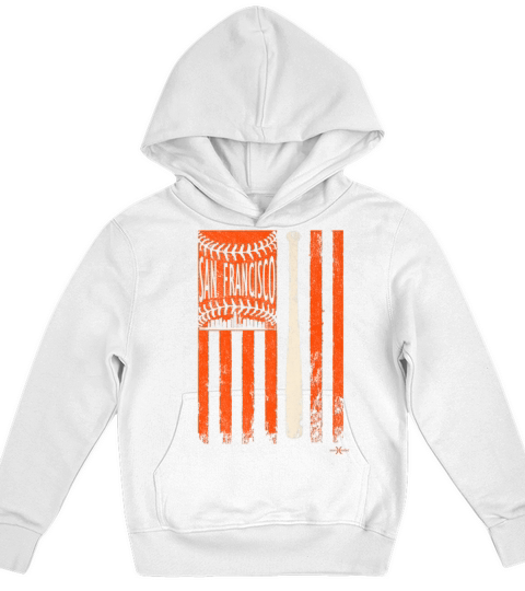 Vintage San Francisco Baseball Flag Patriotic Kids Hoodie