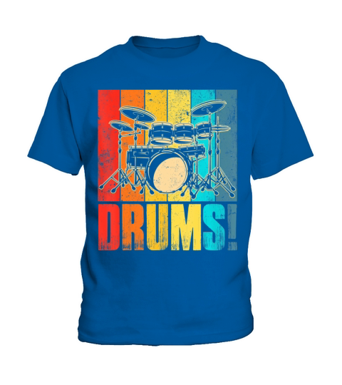 Drum Kit Musician Vintage Funny Music Drum Player Kids T-Shirt