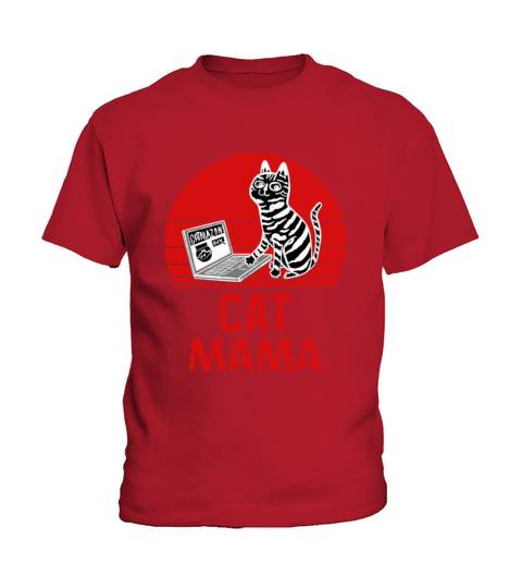 Retro Cat Mama Shirt Vintage Style Feline Lover Kids T-Shirt