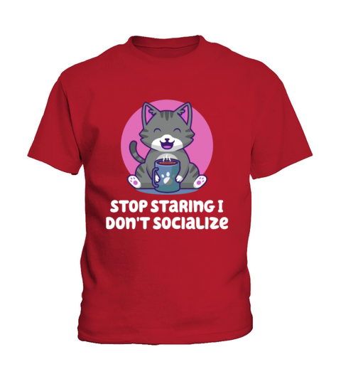 Stop Staring I Dont Socialize Nerd Introvert Weird Kids T-Shirt