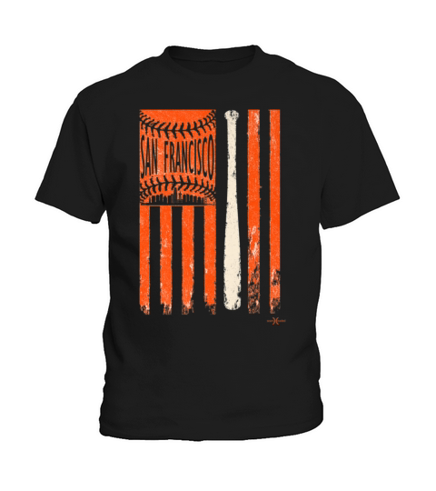 Vintage San Francisco Baseball Flag Patriotic Kids T-Shirt
