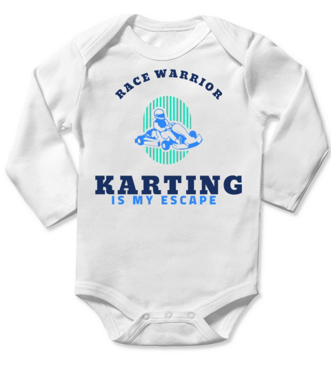 Karting Is My Escape - Race Warrior Long Sleeve Baby One-Piece