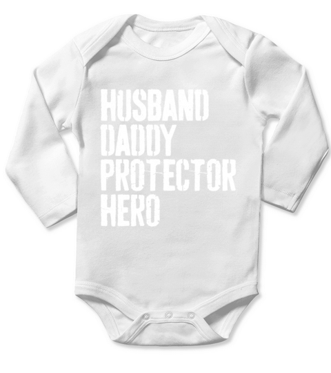 Mens Husband Daddy Protector Hero - Fathers Dayfo Long Sleeve Baby One-Piece