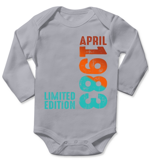 Since April 1983 Year 1983 Retro Vintage 1983 Long Sleeve Baby One-Piece