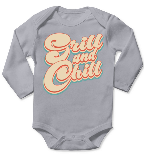 Vintage Classic Grill and Chill 4th of July Long Sleeve Baby One-Piece