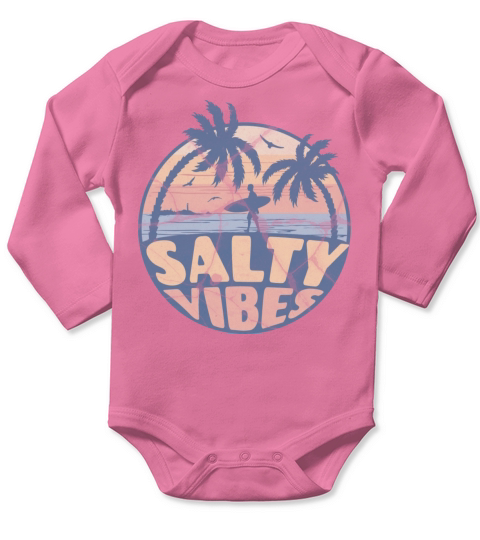 Vintage Surf Design With Long Sleeve Baby One-Piece