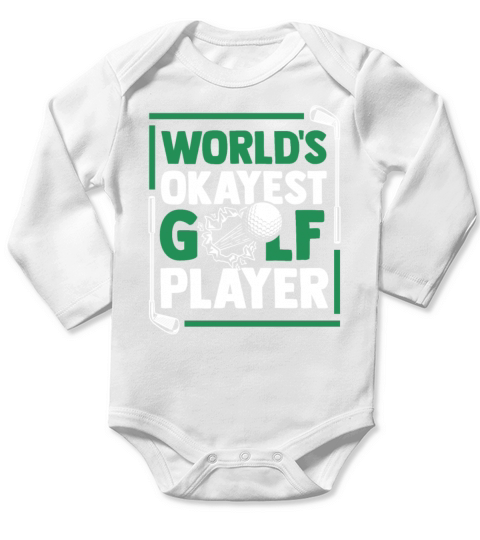 Worlds Okayest Golf Player Golfer Golfing Legend Long Sleeve Baby One-Piece