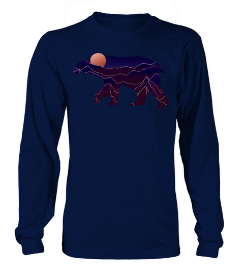 Bear With Abstract Mountain Long sleeved Unisex