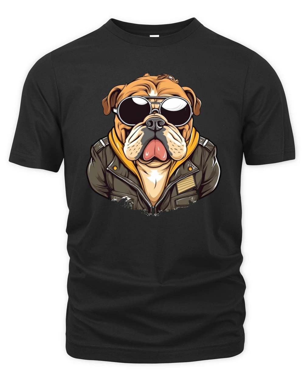 A retro and vintage theme showcasing a bulldog Organic Unisex T-shirt