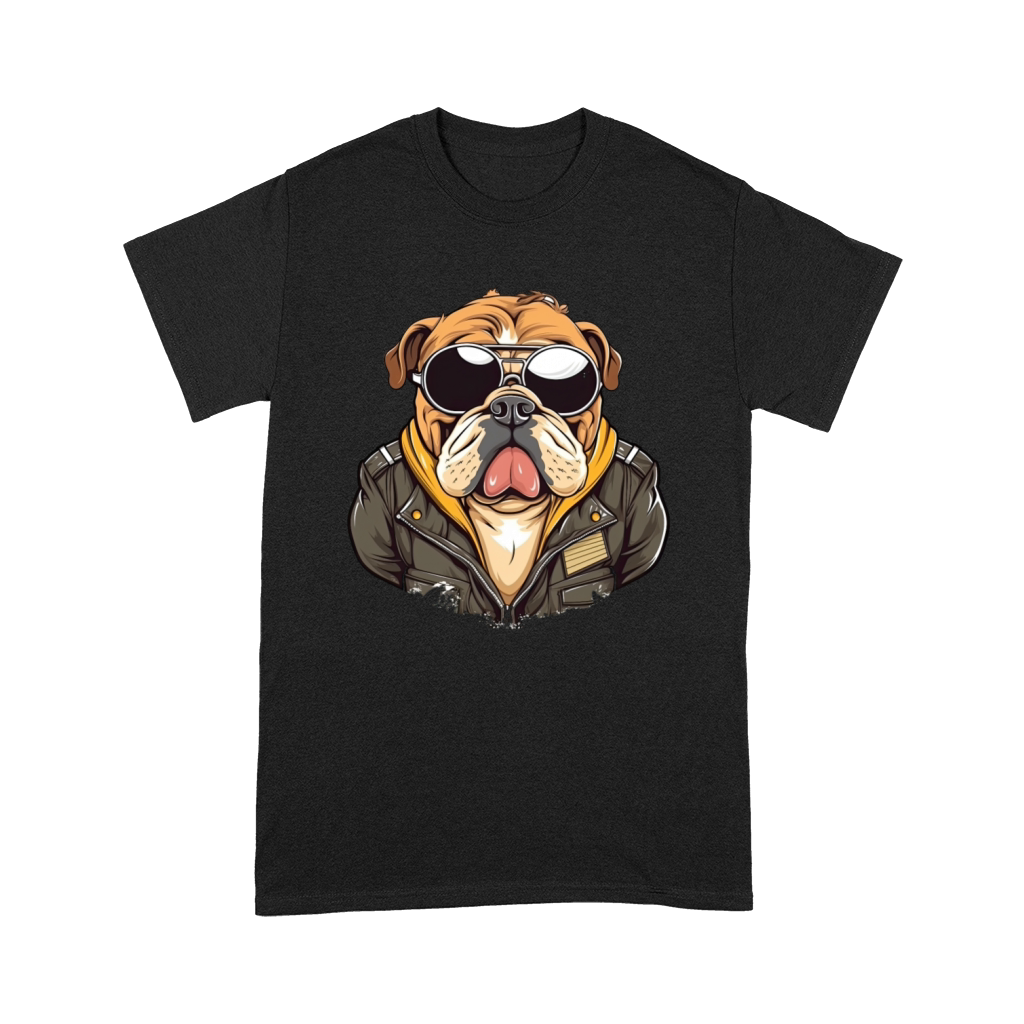 A retro and vintage theme showcasing a bulldog Premium T-shirt