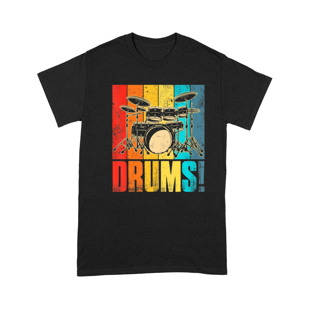 Drum Kit Musician Vintage Funny Music Drum Player Premium T-shirt