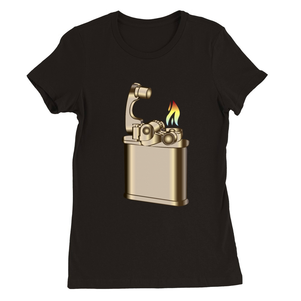 Vintage gasoline cigarette lighter Premium Womens Crewneck T-shirt
