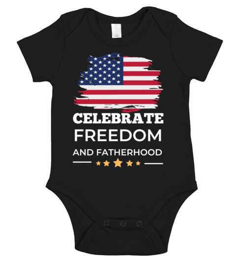 Celebrate Freedom and Fatherhood with flag America Short Sleeve Baby One-Piece