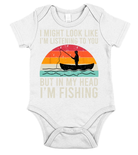I Might Look Like Im Listening To You Fishing Short Sleeve Baby One-Piece