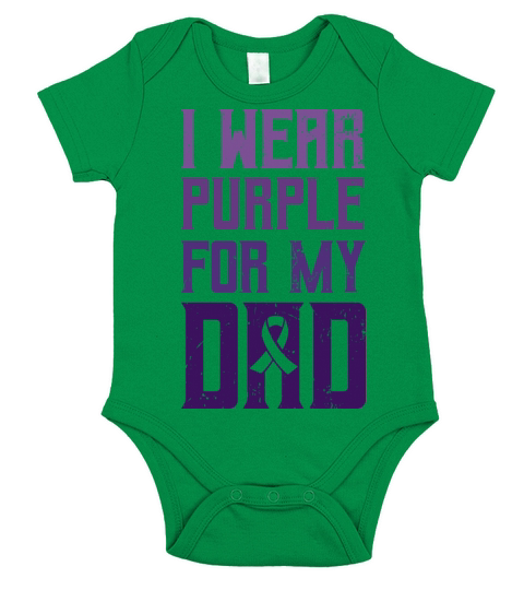 I Wear Purple For My Dad Epilepsy Awareness Short Sleeve Baby One-Piece