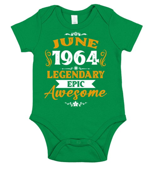 June 1964 Legendary Birthday Present Short Sleeve Baby One-Piece