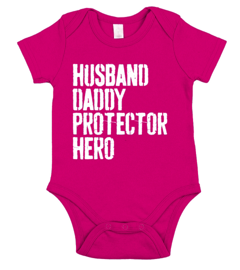 Mens Husband Daddy Protector Hero - Fathers Dayfo Short Sleeve Baby One-Piece
