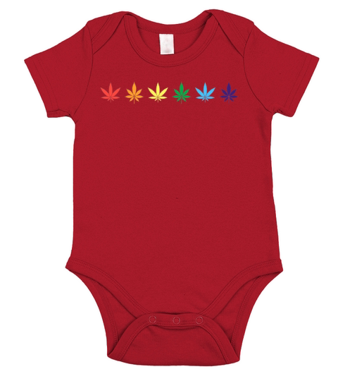 Rainbow Marijuana Cannabis Weed LGBT Pride Ally Short Sleeve Baby One-Piece