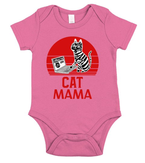 Retro Cat Mama Shirt Vintage Style Feline Lover Short Sleeve Baby One-Piece