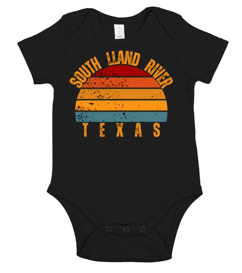South Lland River Texas Vintage Retro Short Sleeve Baby One-Piece