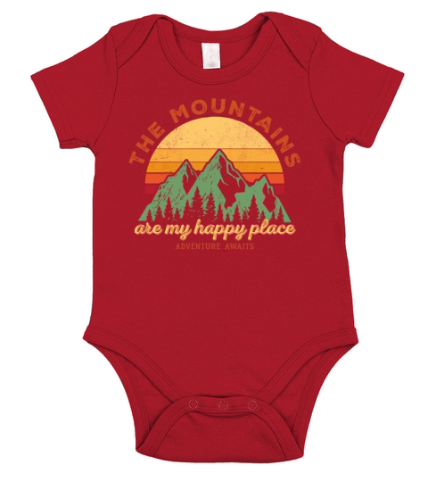 The mountains are my happy place Short Sleeve Baby One-Piece