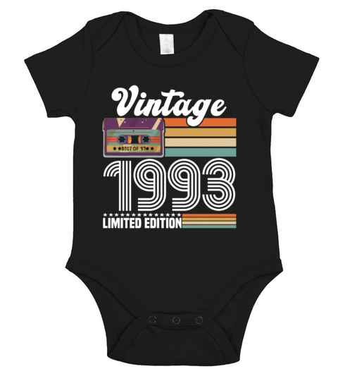 Vintage 1993 30th Birthday Fiftieth Gift Short Sleeve Baby One-Piece