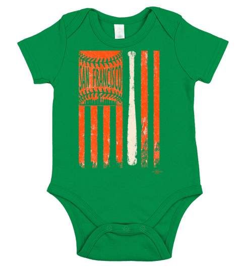 Vintage San Francisco Baseball Flag Patriotic Short Sleeve Baby One-Piece