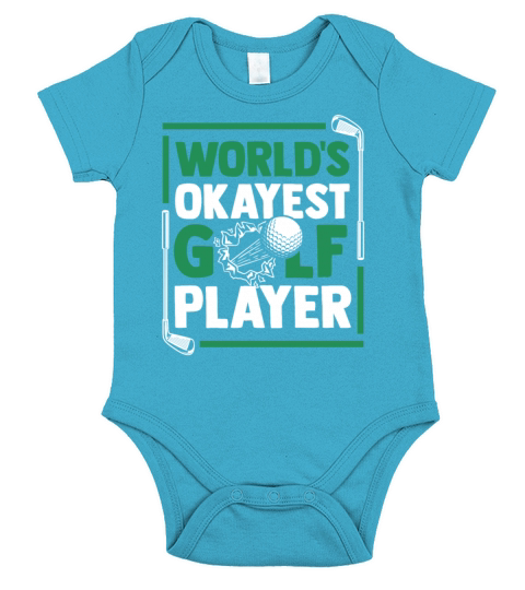 Worlds Okayest Golf Player Golfer Golfing Legend Short Sleeve Baby One-Piece