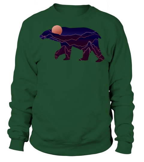 Bear With Abstract Mountain Sweatshirt Unisex